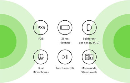 Belkin Wireless Earbuds, SoundForm Rise True Wireless Bluetooth 5.2 Earphones with Wireless Charging, IPX5 Sweat and Water Resistant, With Deep Bass for iPhone, Galaxy, Pixel and More