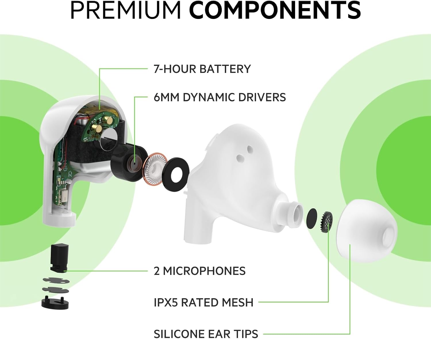 Belkin Wireless Earbuds, SoundForm Rise True Wireless Bluetooth 5.2 Earphones with Wireless Charging, IPX5 Sweat and Water Resistant, With Deep Bass for iPhone, Galaxy, Pixel and More