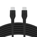 Belkin BoostCharge Flex silicone USB C charger cable, USB-IF certified USB type C to USB type C charging cable for iPhone 15, Samsung Galaxy S23, S22, iPad, MacBook, Note, Pixel and more - 3m, black
