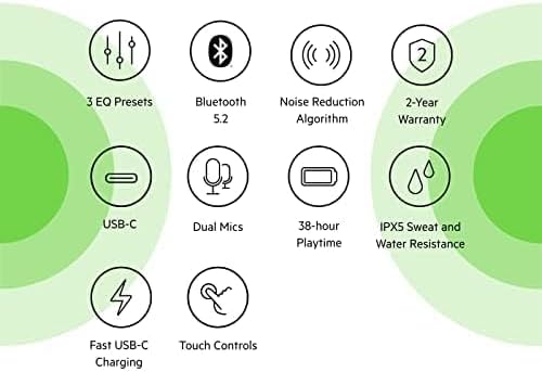 Belkin SOUNDFORM Play True Wireless Earbuds, Wireless Earphones with 3 EQ Presets, IPX5 Sweat and Water Resistant, 38 Hours Play Time for iPhone, Galaxy, Pixel and More