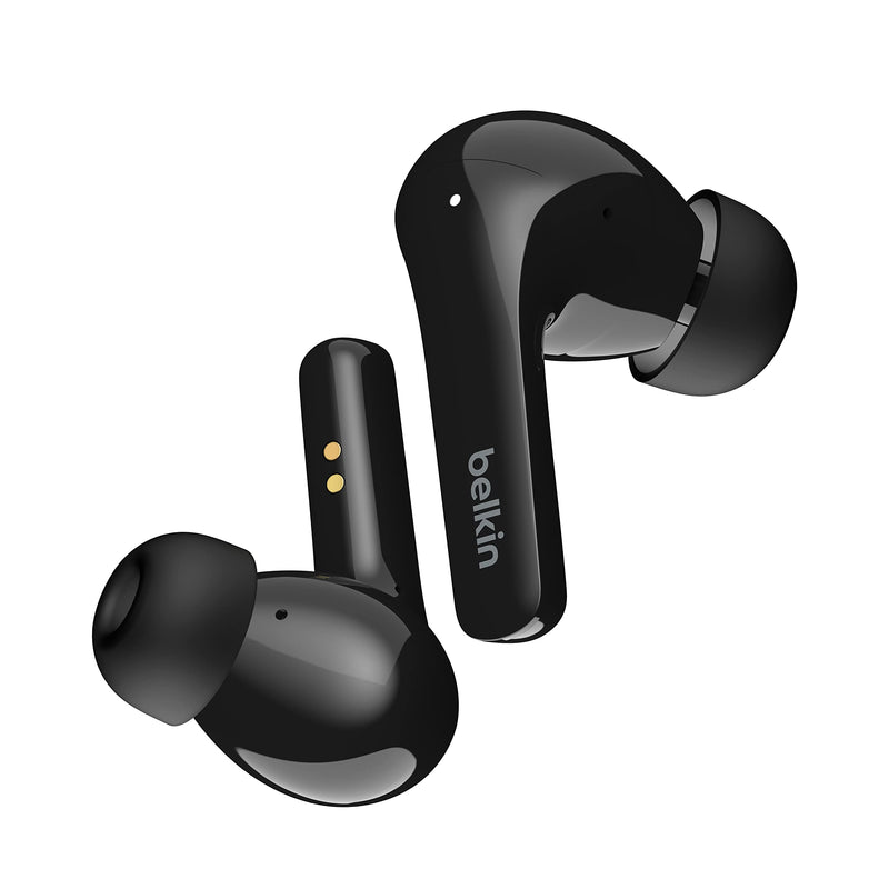 Belkin SOUNDFORM Flow True Wireless Earbuds with Active Noise Cancellation, Bluetooth Earphones with Wireless Charging, IPX5 Sweat and Water Resistant, 31H Play Time, for iPhone, Galaxy, Pixel - White