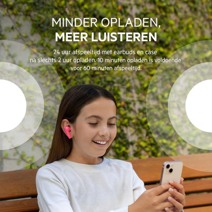 Belkin SOUNDFORM Nano, True Wireless Earbuds for Kids, 85dB Limit for Ear Protection, Online Learning, School, IPX5 Certified, 24 H Play Time for iPhone, iPad, Kindle, Pixel and More –
