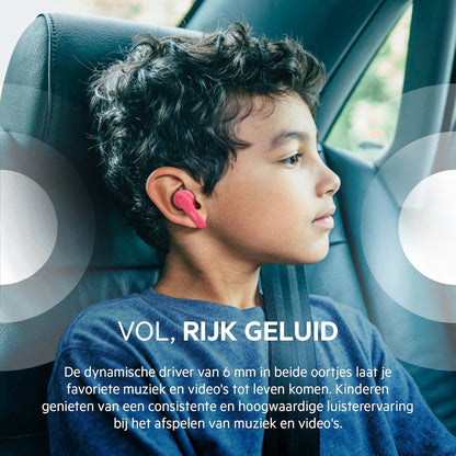 Belkin SOUNDFORM Nano, True Wireless Earbuds for Kids, 85dB Limit for Ear Protection, Online Learning, School, IPX5 Certified, 24 H Play Time for iPhone, iPad, Kindle, Pixel and More –