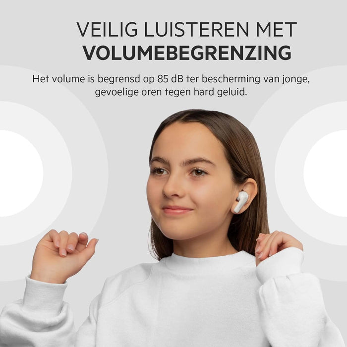 Belkin SOUNDFORM Nano, True Wireless Earbuds for Kids, 85dB Limit for Ear Protection, Online Learning, School, IPX5 Certified, 24 H Play Time for iPhone, iPad, Kindle, Pixel and More –