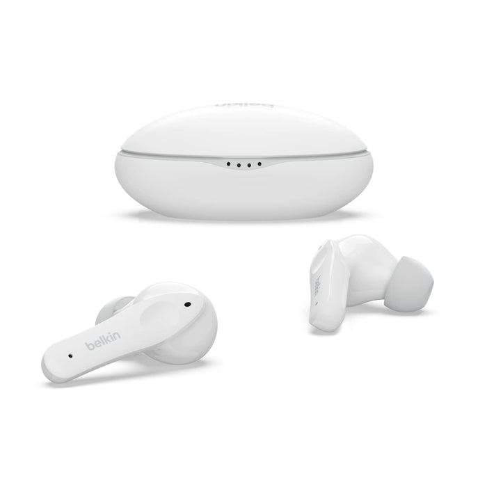 Belkin SOUNDFORM Nano, True Wireless Earbuds for Kids, 85dB Limit for Ear Protection, Online Learning, School, IPX5 Certified, 24 H Play Time for iPhone, iPad, Kindle, Pixel and More –