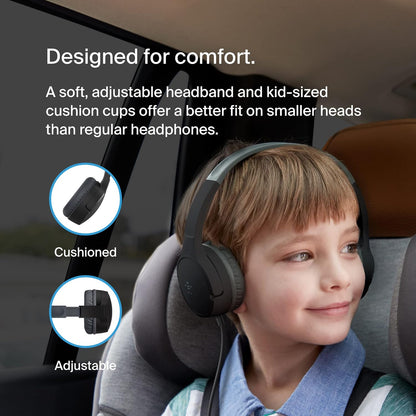 Belkin SoundForm Mini Wired On-Ear Headphones for Kids, Over-Ear Headset for Children with inline Microphone for Online Learning, School, Travel, Play, For 3.5mm Compatible Devices