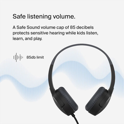 Belkin SoundForm Mini Wired On-Ear Headphones for Kids, Over-Ear Headset for Children with inline Microphone for Online Learning, School, Travel, Play, For 3.5mm Compatible Devices