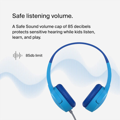 Belkin SoundForm Mini Wired On-Ear Headphones for Kids, Over-Ear Headset for Children with inline Microphone for Online Learning, School, Travel, Play, For 3.5mm Compatible Devices