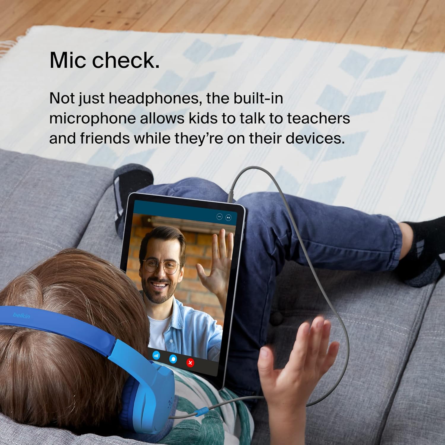 Belkin SoundForm Mini Wired On-Ear Headphones for Kids, Over-Ear Headset for Children with inline Microphone for Online Learning, School, Travel, Play, For 3.5mm Compatible Devices
