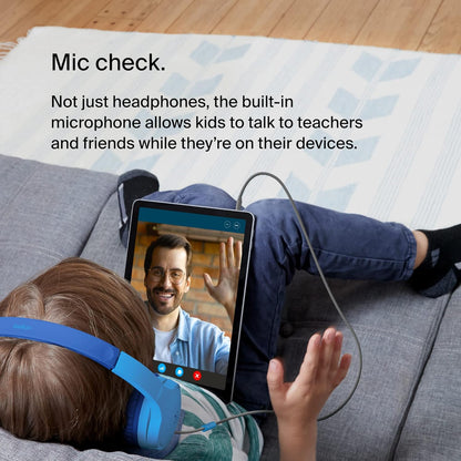 Belkin SoundForm Mini Wired On-Ear Headphones for Kids, Over-Ear Headset for Children with inline Microphone for Online Learning, School, Travel, Play, For 3.5mm Compatible Devices