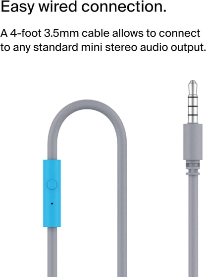 Belkin SoundForm Mini Wired On-Ear Headphones for Kids, Over-Ear Headset for Children with inline Microphone for Online Learning, School, Travel, Play, For 3.5mm Compatible Devices