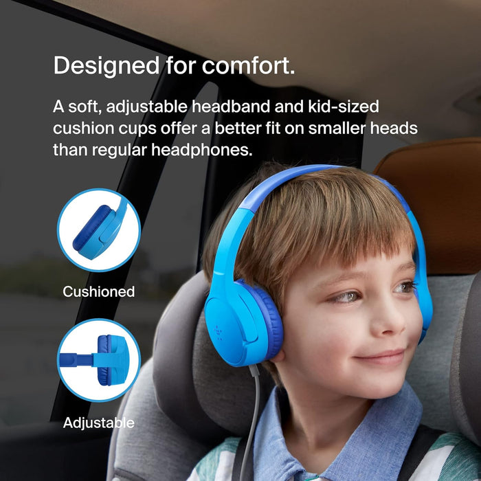 Belkin SoundForm Mini Wired On-Ear Headphones for Kids, Over-Ear Headset for Children with inline Microphone for Online Learning, School, Travel, Play, For 3.5mm Compatible Devices