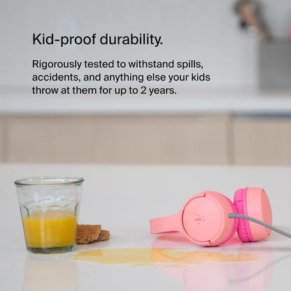 Belkin SoundForm Mini Wired On-Ear Headphones for Kids, Over-Ear Headset for Children with inline Microphone for Online Learning, School, Travel, Play, For 3.5mm Compatible Devices
