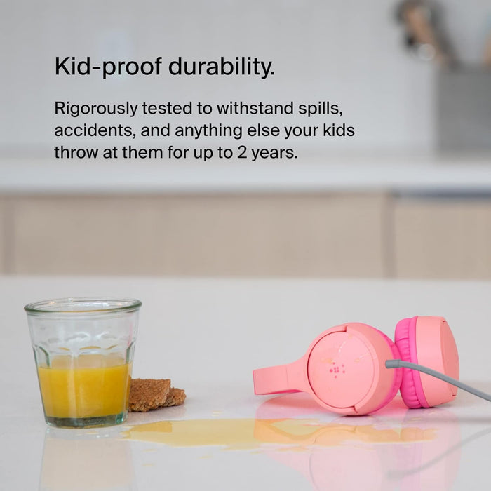 Belkin SoundForm Mini Wired On-Ear Headphones for Kids, Over-Ear Headset for Children with inline Microphone for Online Learning, School, Travel, Play, For 3.5mm Compatible Devices