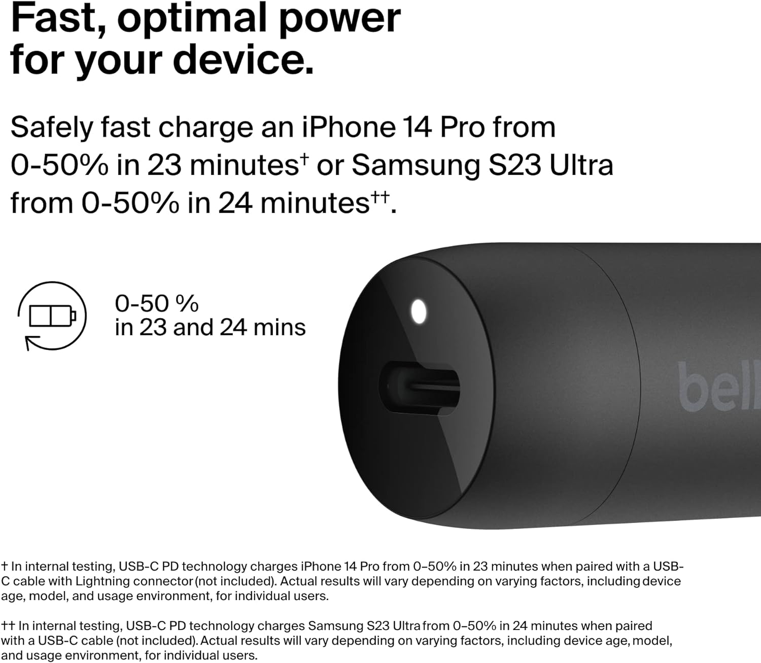 Belkin BoostCharge 30-W-Kfz-Schnellladegerät, Zigarettenanzünder USB, kompaktes Modell mit USB-C-Power Delivery-Anschluss, kompatibel mit iPhone 17,16, Galaxy S24, iPad, Google Pixel, iPad Pro, mehr