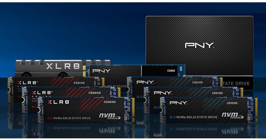 PNY CS2140 1TB M.2 NVMe Gen4 x4 Internal Solid State Drive (SSD), up to 3600MB/s - M280CS2140-1TB-RB