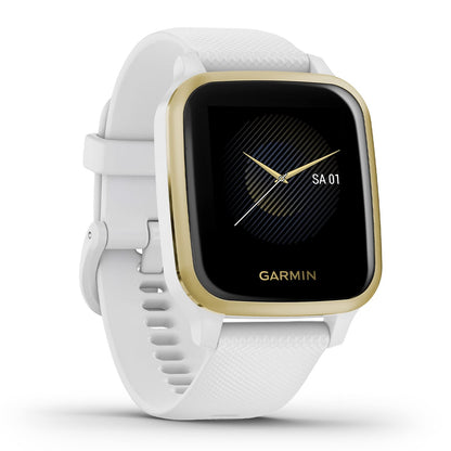 Garmin Venu Sq GPS Smartwatch with All-day Health Monitoring and Fitness Features, Built-in Sports Apps and More, White with Light Gold Bezel Venu Sq White