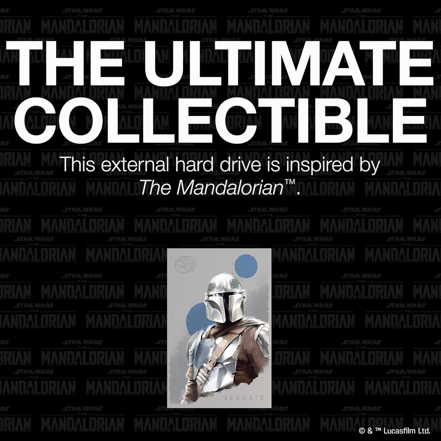 Seagate FireCuda The Mandalorian Drive Special Edition, 2 TB, External Hard Drive, Officially-Licensed - 2.5 Inch USB 3.2 Gen 1 Blue LED RGB lighting with Rescue Services (STKL2000405) Mandalorian - HDD 2TB PC/Xbox/PS4/PS5