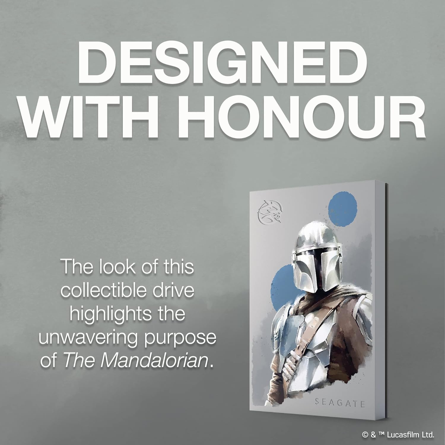 Seagate FireCuda The Mandalorian Drive Special Edition, 2 TB, External Hard Drive, Officially-Licensed - 2.5 Inch USB 3.2 Gen 1 Blue LED RGB lighting with Rescue Services (STKL2000405) Mandalorian - HDD 2TB PC/Xbox/PS4/PS5