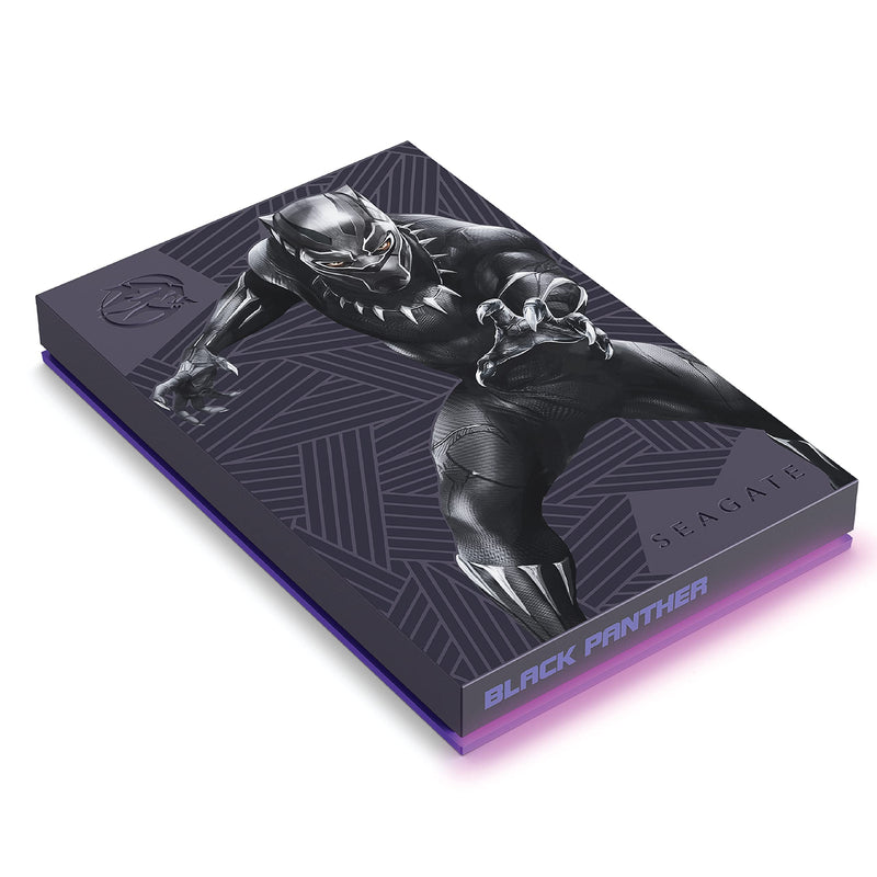 Seagate FireCuda Black Panther SE, 2 TB, External HDD - USB 3.2, customisable RGB LED Magenta, works with PC, Mac, PlayStation, and Xbox, 1-yr Rescue Services (STLX2000401