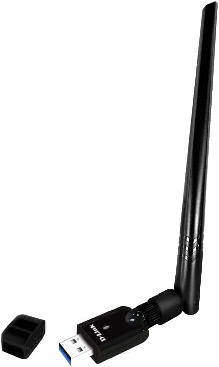 D-Link DWA-185 AC1200 MU-MIMO Wi-Fi USB Adapter, Dual Band, USB 3.0, Detachable High-Gain Antenna, WPA3, Compatible with Windows, Mac and Linux, Ultra Portable.