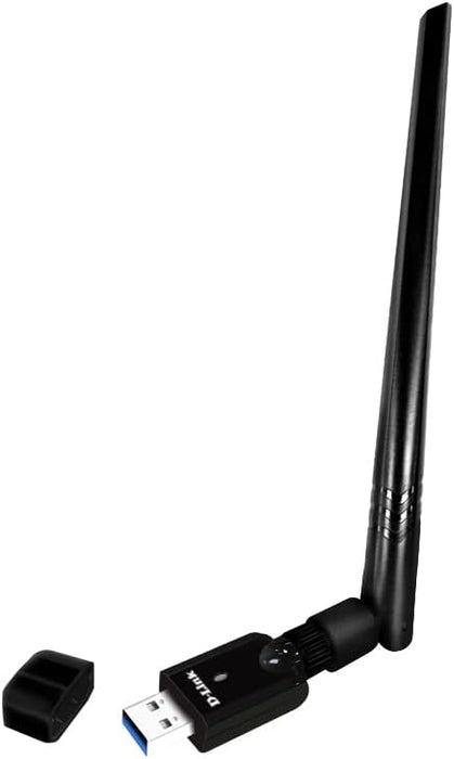 D-Link DWA-185 AC1200 MU-MIMO Wi-Fi USB Adapter, Dual Band, USB 3.0, Detachable High-Gain Antenna, WPA3, Compatible with Windows, Mac and Linux, Ultra Portable.