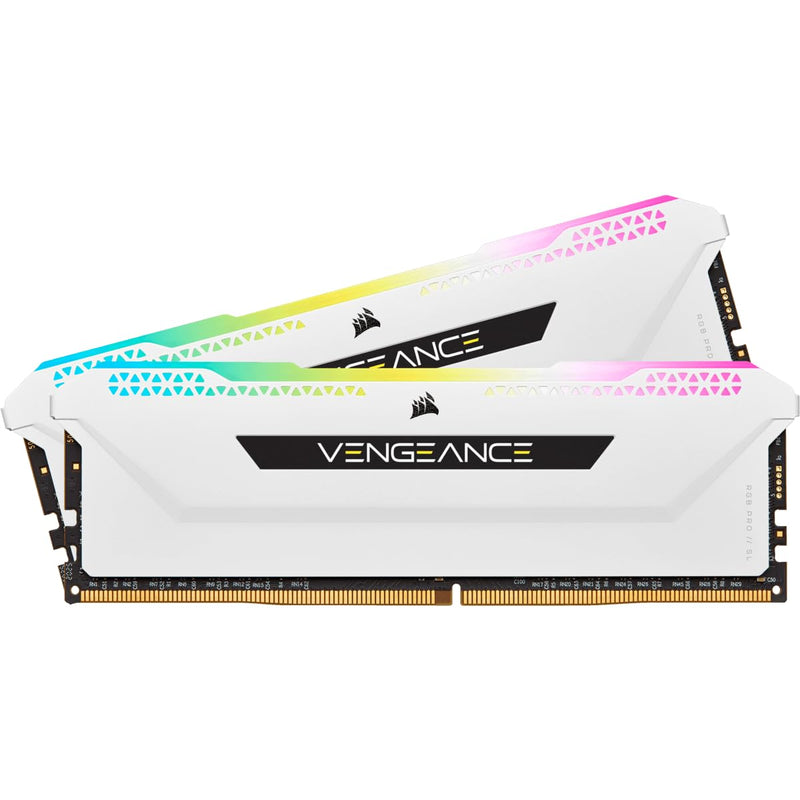 Corsair Vengeance RGB PRO SL 32GB (2x16GB) DDR4 3600MHz C18, Illuminated Desktop Memory Kit (10 Individually Addressable RGB LEDs, Wide Compatibility, Optimised for Bandwidth & Response Times) White 2 x 16 GB