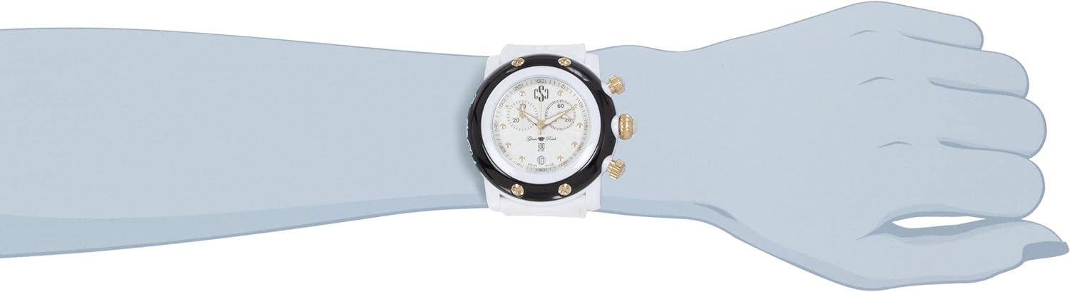 Glam Rock Women's GR62109 Miami Beach Silver Dial White Silicone Watch