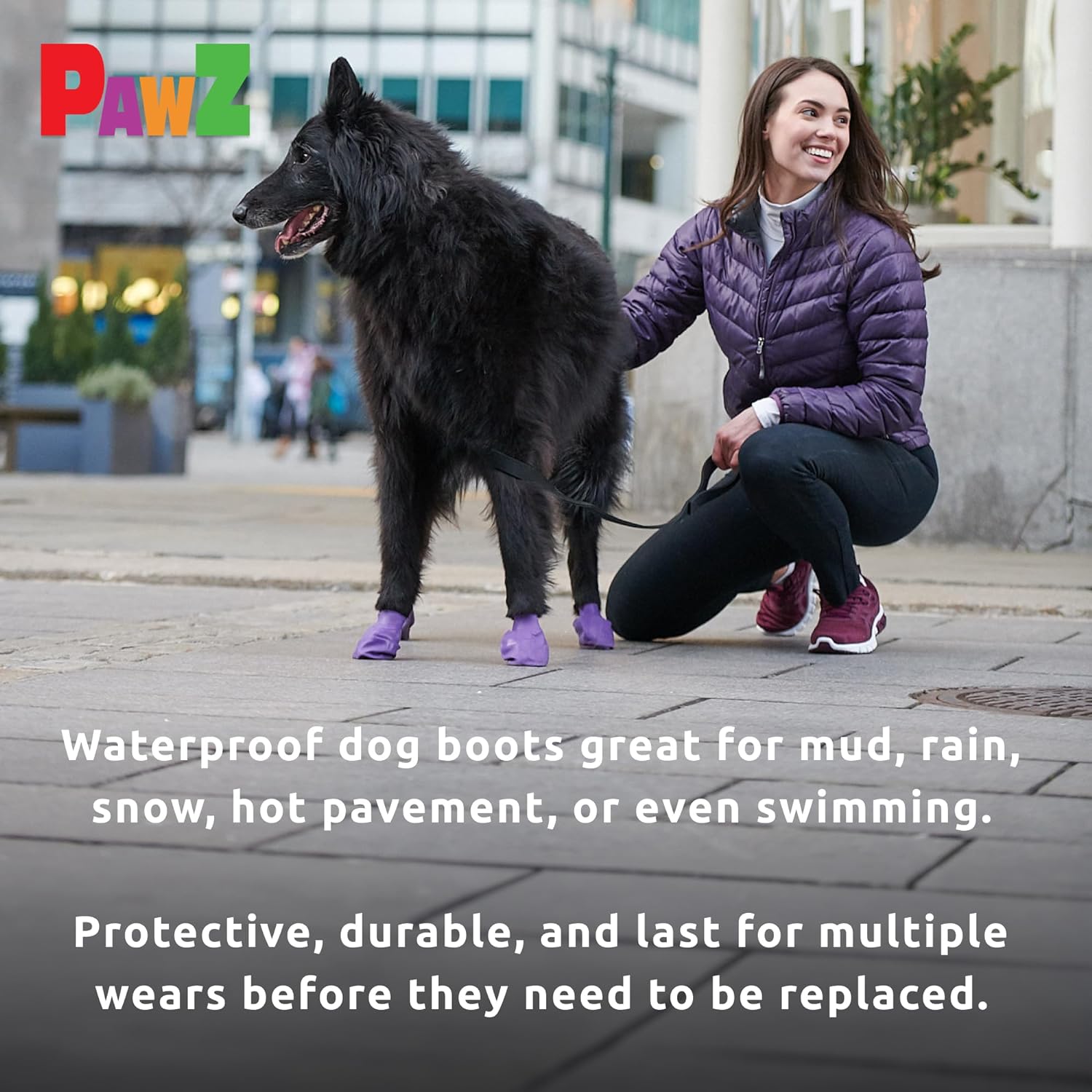 Large Pawz Durable All Weather Dog Boots (12 boots