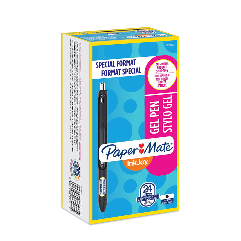 Paper Mate InkJoy Gel Pens | Medium Point (0.7mm) | Black | 24 Count Black 24 Count (Pack of 1) Single