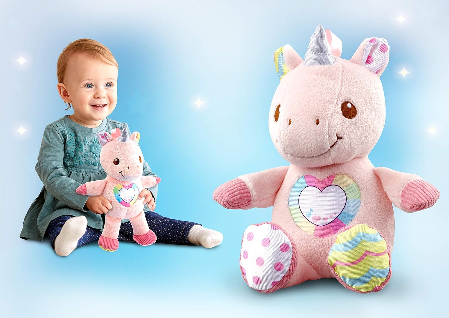 VTech-The Singing Unicorn Soft Interactive Plush Toy with Different Textures (3480-528122