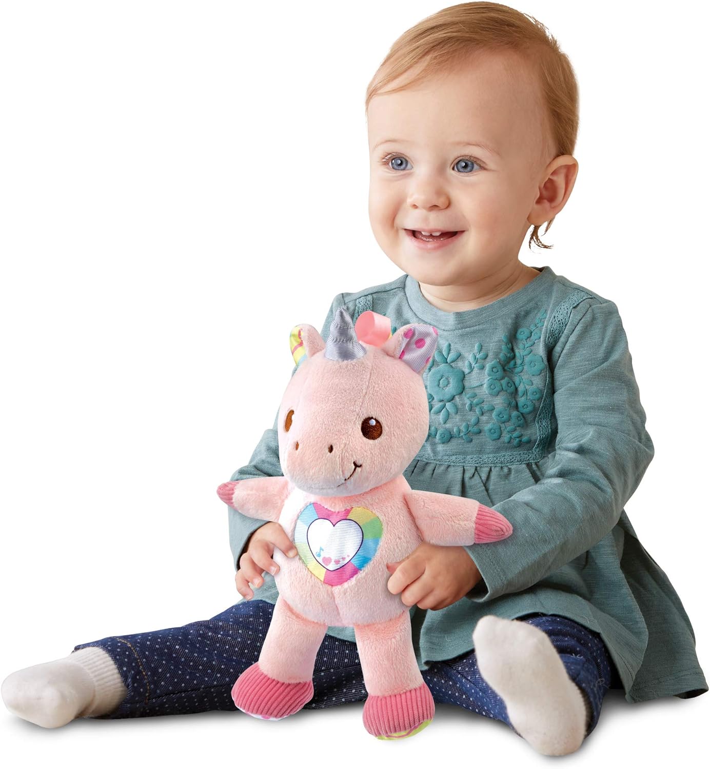 VTech-The Singing Unicorn Soft Interactive Plush Toy with Different Textures (3480-528122