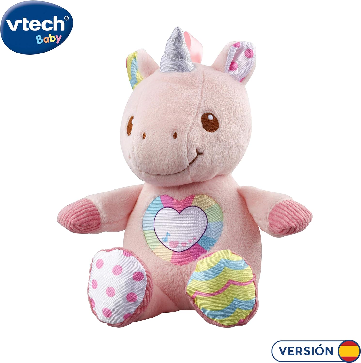 VTech-The Singing Unicorn Soft Interactive Plush Toy with Different Textures (3480-528122