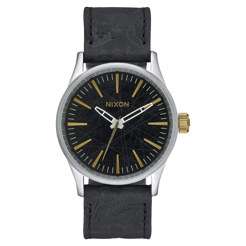 Nixon Sentry 38 Leather -Spring 2017- Black / Brass