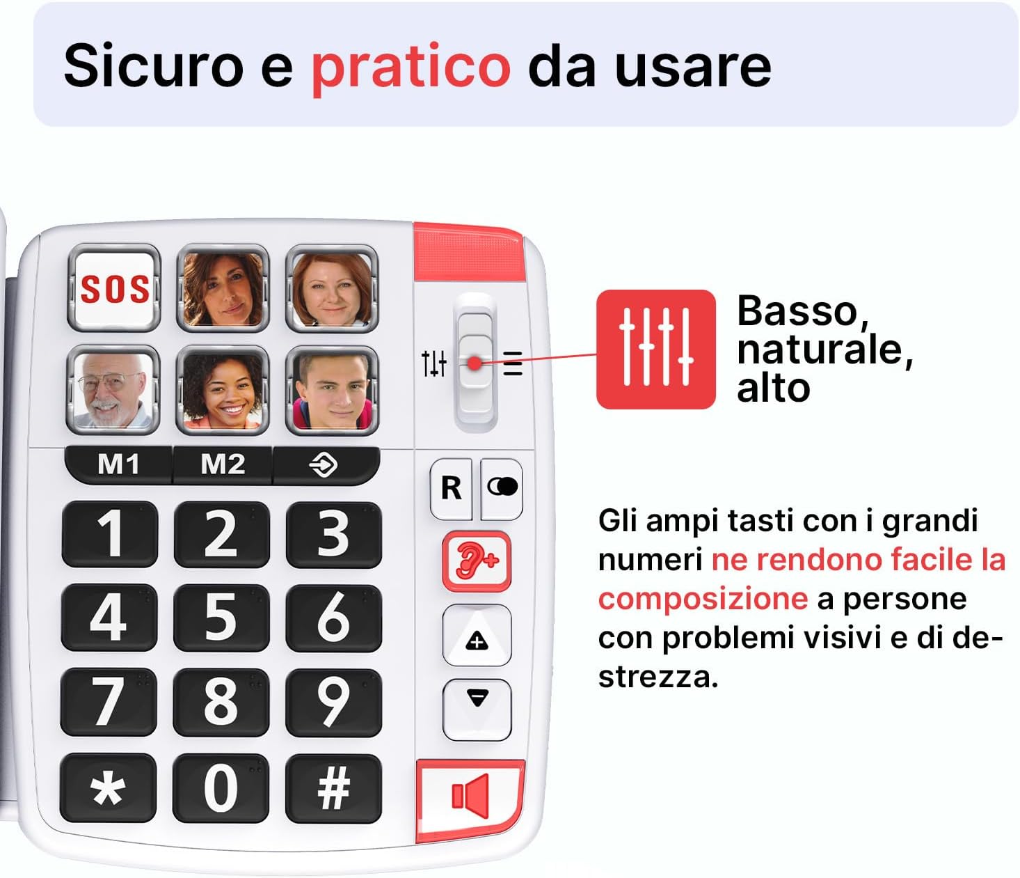 Landline For The Elderly Swiss Voice Xtra 1110 White