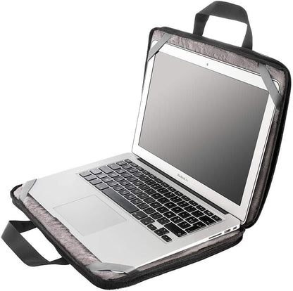 Funda para Portátil & Tablet 12,5-14", Bolso Resistente al Agua, Interior Suave, 2 Bolsillos Laterales, Gris/Negro