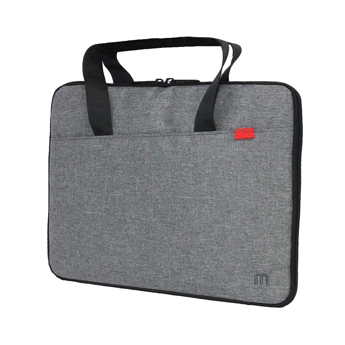 Funda para Portátil & Tablet 12,5-14", Bolso Resistente al Agua, Interior Suave, 2 Bolsillos Laterales, Gris/Negro