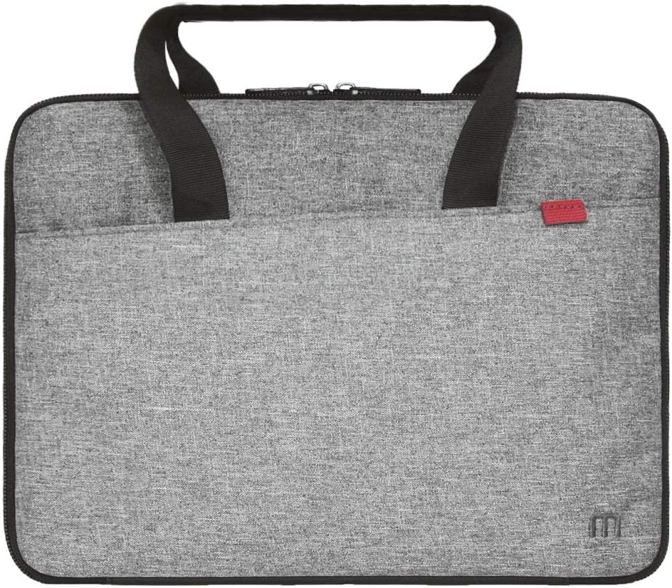 Funda para Portátil & Tablet 12,5-14", Bolso Resistente al Agua, Interior Suave, 2 Bolsillos Laterales, Gris/Negro