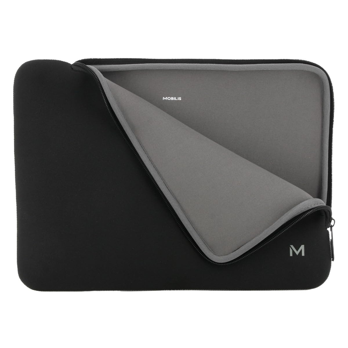 Mobilis Funda Neopreno para Ordenador Portátil 12.5-14'', Laptop Sleeve 14", Compatible MacBook Air/Pro 13.3", Negro/Gris