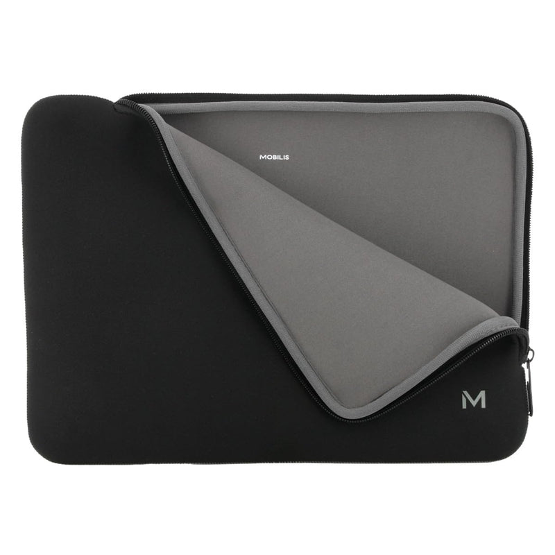 Mobilis Funda Neopreno para Ordenador Portátil 12.5-14'', Laptop Sleeve 14", Compatible MacBook Air/Pro 13.3", Negro/Gris