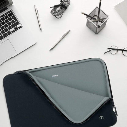Mobilis Funda Neopreno para Ordenador Portátil 12.5-14'', Laptop Sleeve 14", Compatible MacBook Air/Pro 13.3", Negro/Gris