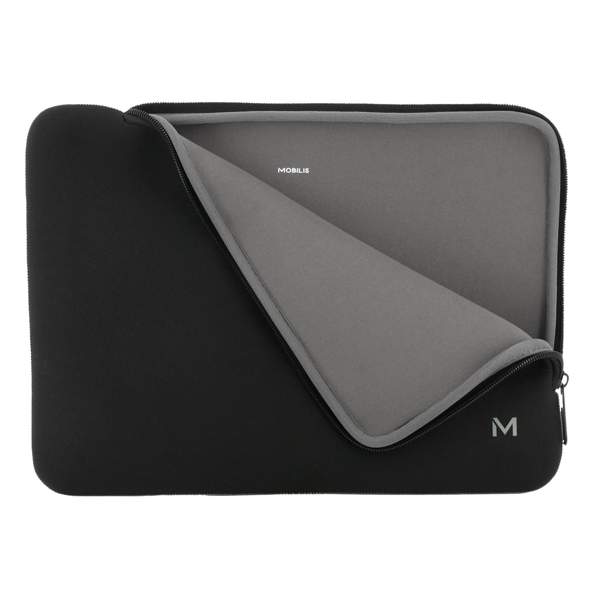 Mobilis Neoprene Laptop Case for 14-16 Inches, Laptop Sleeve 15.6 Inches, Compatible MacBook Pro 16 Inches, Black/Grey