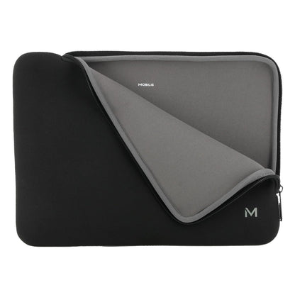 Mobilis Neoprene Laptop Case for 14-16 Inches, Laptop Sleeve 15.6 Inches, Compatible MacBook Pro 16 Inches, Black/Grey