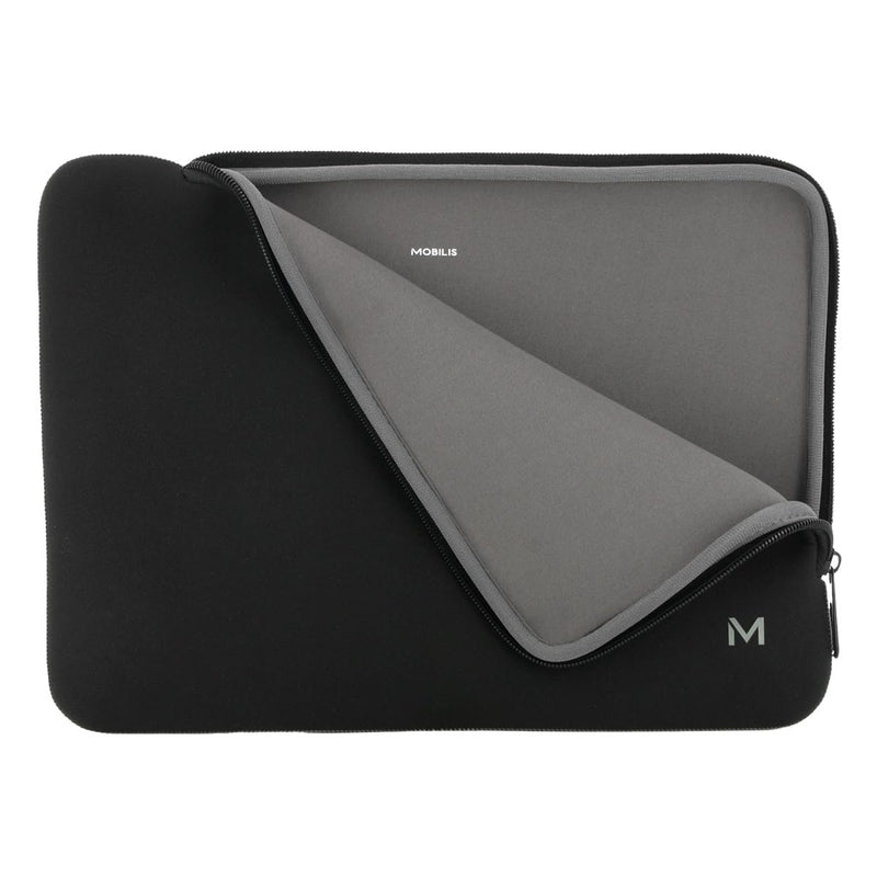 Mobilis Neoprene Laptop Case for 14-16 Inches, Laptop Sleeve 15.6 Inches, Compatible MacBook Pro 16 Inches, Black/Grey