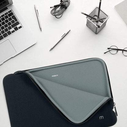 Mobilis Neoprene Laptop Case for 14-16 Inches, Laptop Sleeve 15.6 Inches, Compatible MacBook Pro 16 Inches, Black/Grey