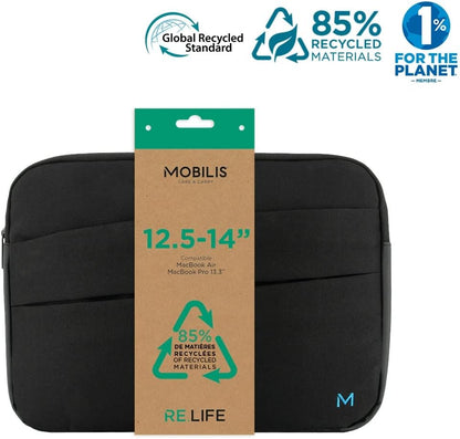 Mobilis - Mobility Re.Life Sleeve with Front Pocket 12.5-14 Inches - Black, black, standard size, Sleeve