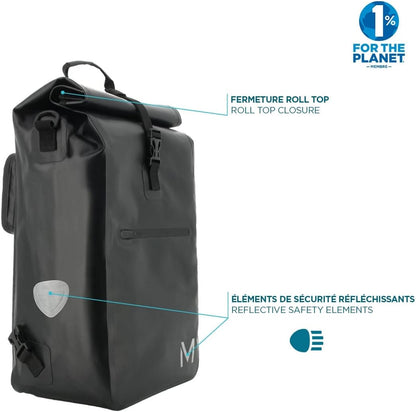 MOBILIS - BRIEFCASES MOBILITY BIKE - BIKE BACKPACK/PANNIER 25L 14-15.6IN - BLACK