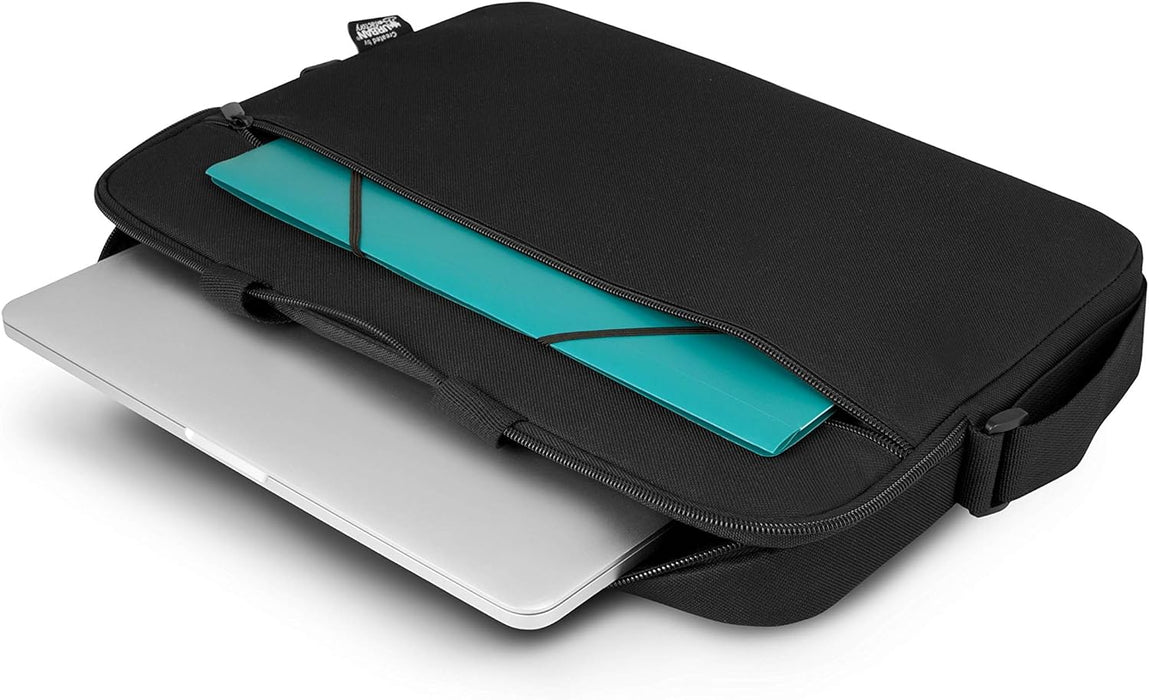 Urban Factory Nylee Laptop Bag, up to 14.1 Inch Multifunctional Business Computer Laptop Case, Unisex Spacious Laptop Slipcase Shoulder Bag for Women and Men, Universal Briefcase Bag, Black