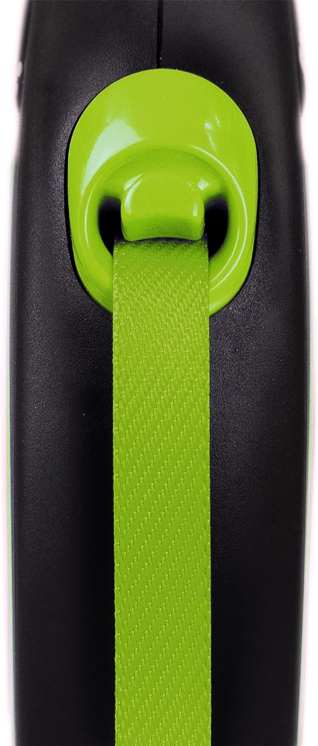 Flexi Neon Tape Green Small 5m Retractable Dog Leash/Lead for Dogs up to 15kgs/33lbs