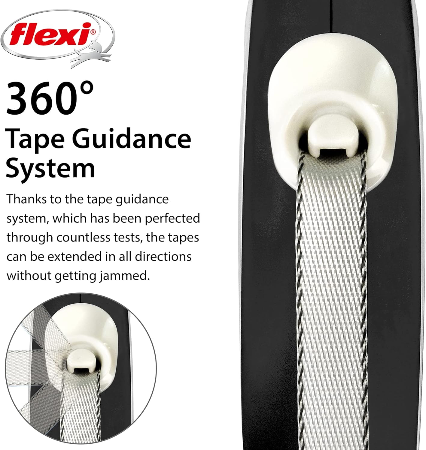 Flexi New Comfort Tape Grey & Black Extra Small 3m Retractable Dog Leash/Lead for dogs up to 12kgs/26lbs Extra Small (3m)